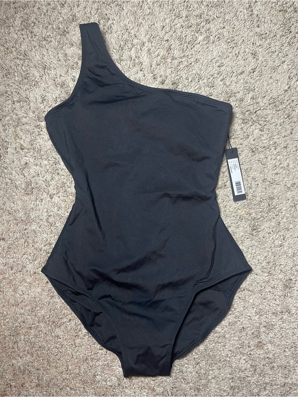 TA3 One Sidey One Shoulder Shaping Swimsuit Black Size M Short NWT
